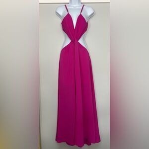 Pink Maxi Dress with Cutouts Size XL